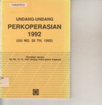 Undang-undang perkoperasian 1992: UU No. 25 Th. 1992