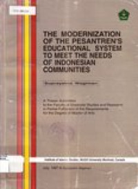 The modernization of the pesantren's educational system to…