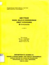 Abstrak hasil kajian kerukunan umat beragamadi Indonesia