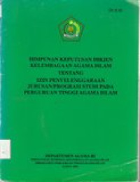 Himpunan keputusan Dirjen Kelembagaan Agama Islam tentang...