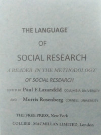 The language of social research: a reader in the methodology of social research